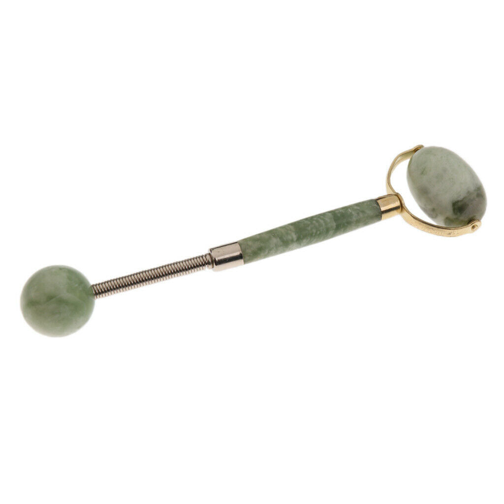 Double Heads Natural Jade Facial Massage Roller Massager Hammer Stick Tool