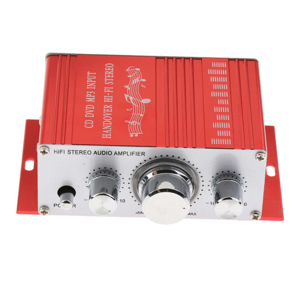 DC 12V Mini Stereo Audio Speaker Amplifier HiFi AMP with Bass Treble and Volume