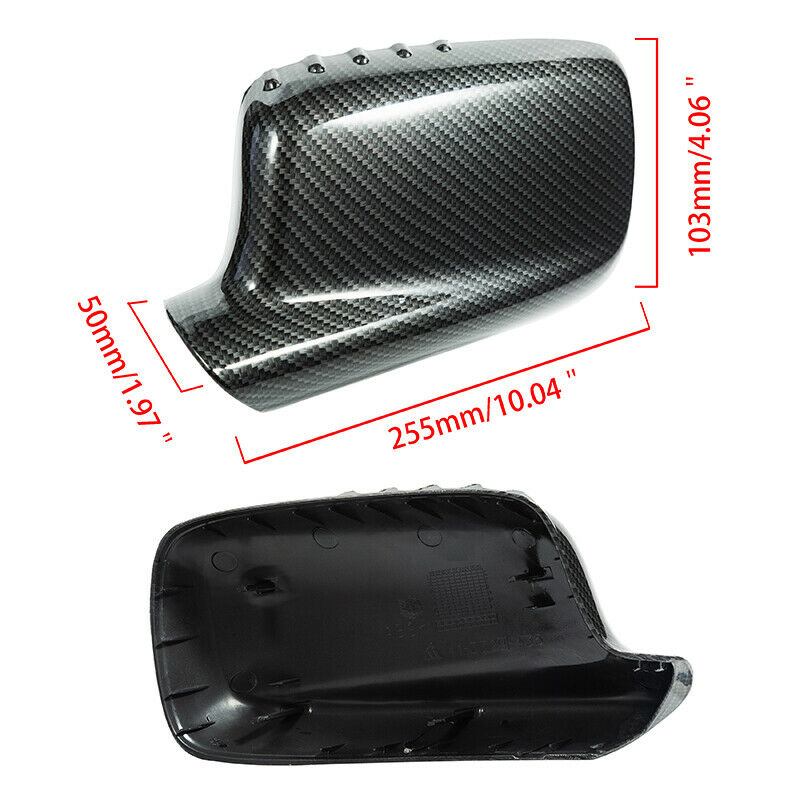 For BMW E65 E66 745i 750i 750Li Pair Side Carbon Fiber Rear View Mirror Cover