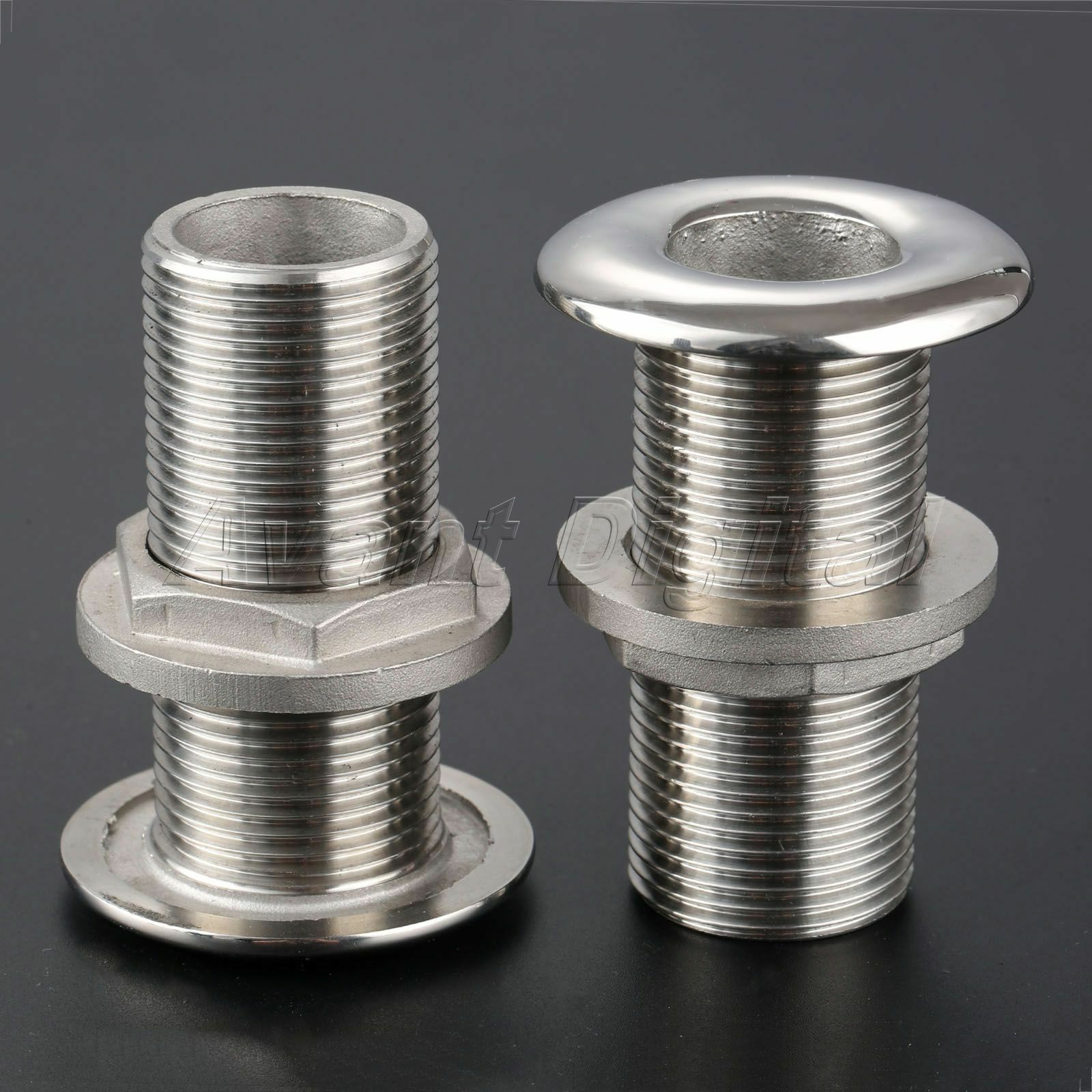 Stainless Steel Hardware Boat Thru Hull Fitting Drain Connector for 1" Hose