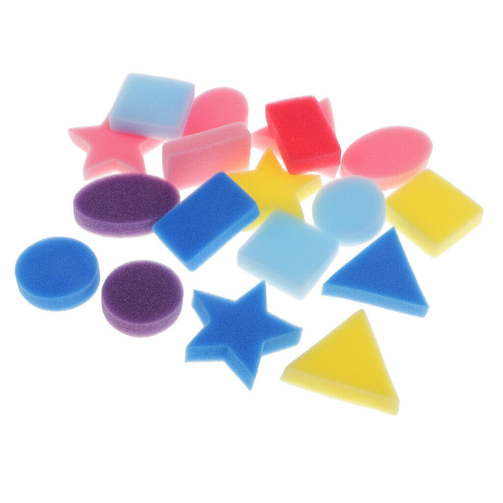 18Pack Geometric Shape Painting Sponges Set Kids Art Craft Painting Toys