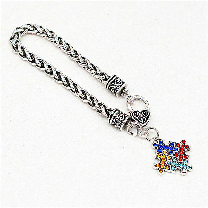 Autism Rhinestone Bracelet Bracelet Rope Bangle Bracelet Twist Chain Wris.l8