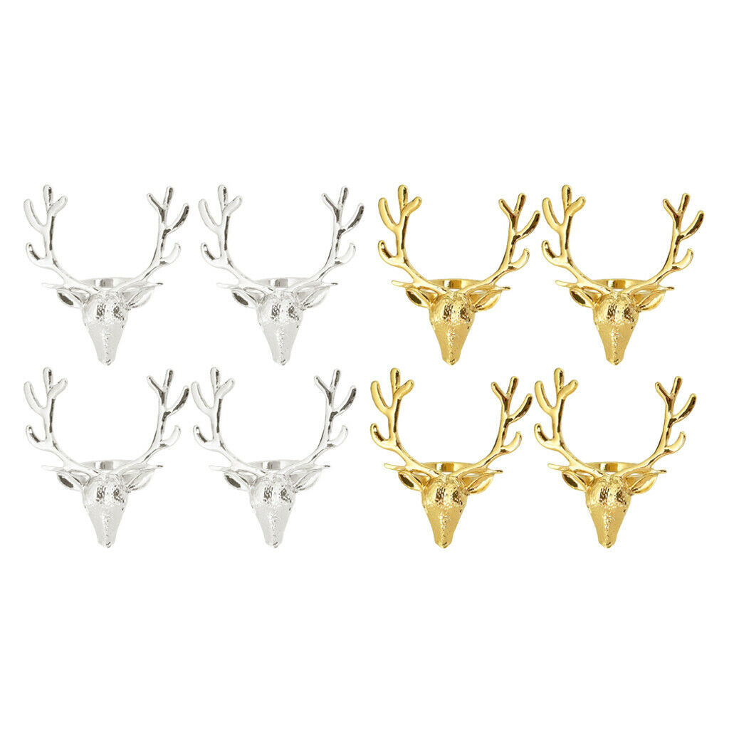 8xLuxury Reindeer Napkin Rings Napkin Buckle for Dinner