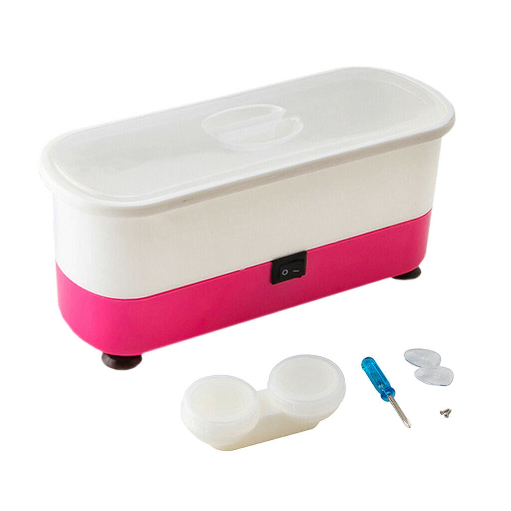 Portable Plastic Cleansing Machine Optical Glasses Contact Lens Cleaner Pink
