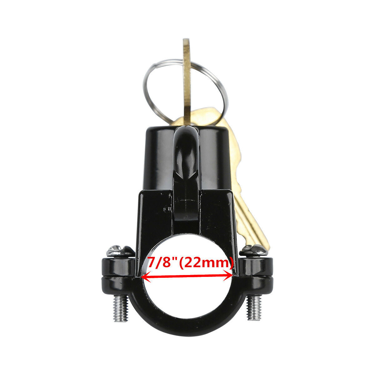 Black 7/8" 22mm Motorbike Bikers Choice Motorcycle Helmet Lock With Two Keys