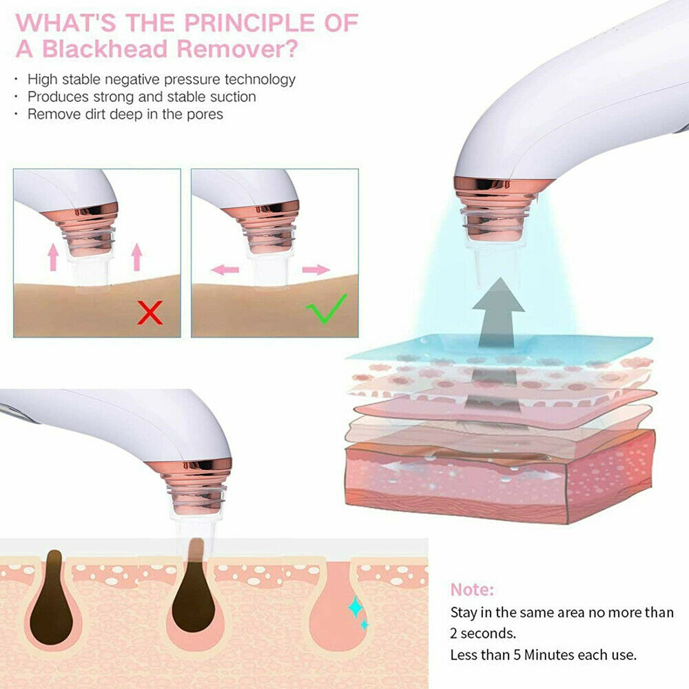Visible Electric Blackhead Remover with Camera Derma Vacuum Pore Cleaner Suction