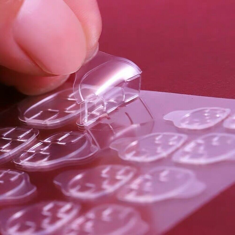5 Sheet Jelly Nail Glue Patch Double Sided Adhesive Gel Super Sticky Clear Patch