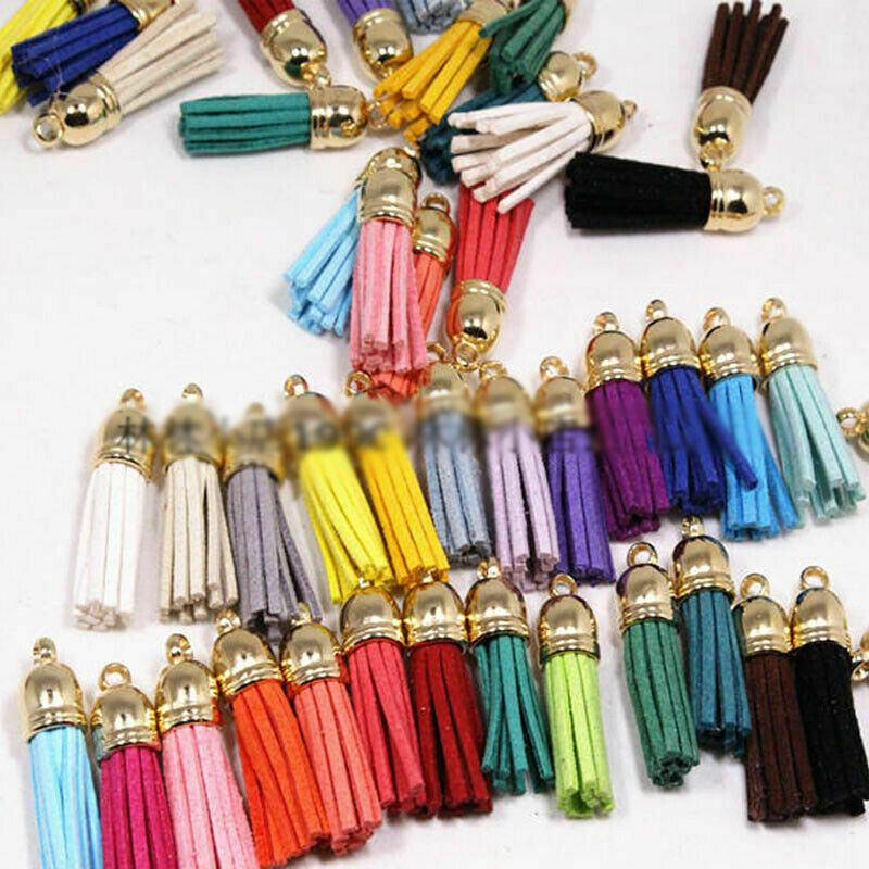 30x Tassel Leather Keychain Keyring Charm Pendant Purse Bag Key Ring Chain Gifts