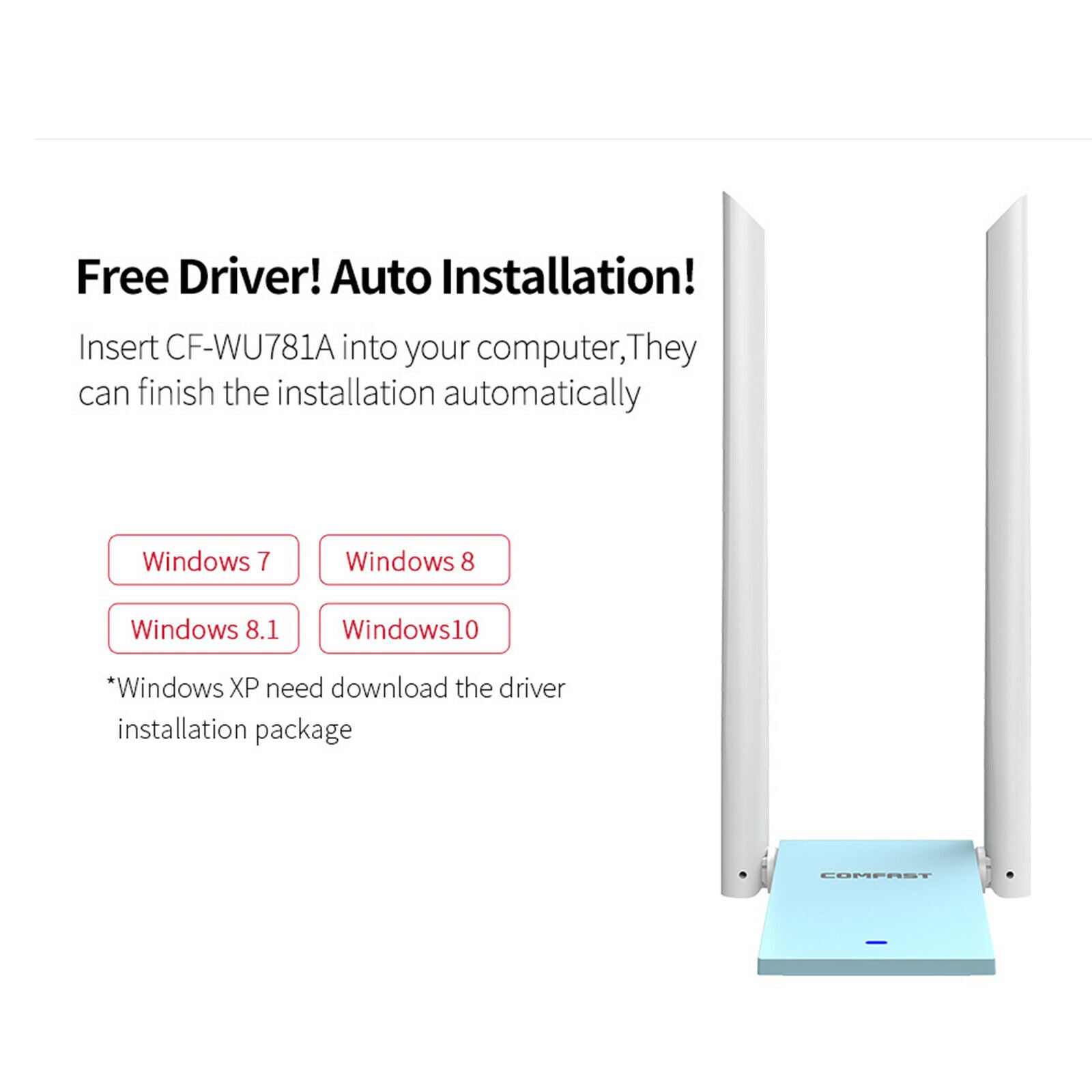 600Mbps and 5.8GHz Dual Band Wireless USB WiFi Adapter with Antennas