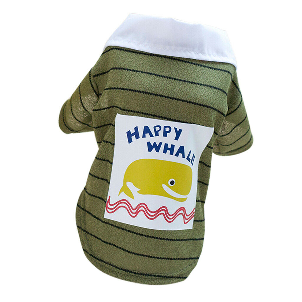 Pet Puppy Coat Dog Lovely T-shirt Outwear with printing Whale Green S
