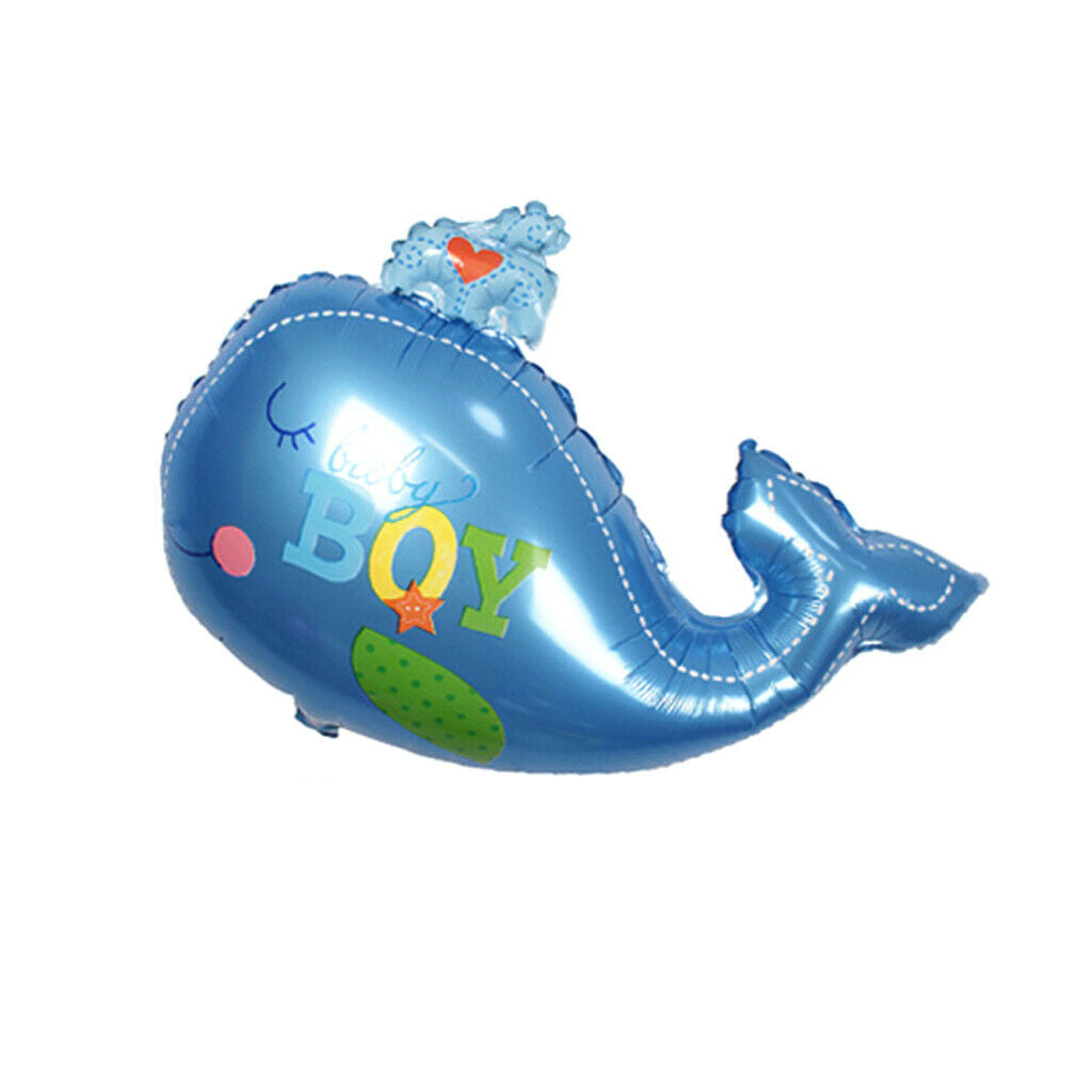 Whale Design Foil Balloon Boy Girl Baby Shower Kids Party Supplies Blue Boy