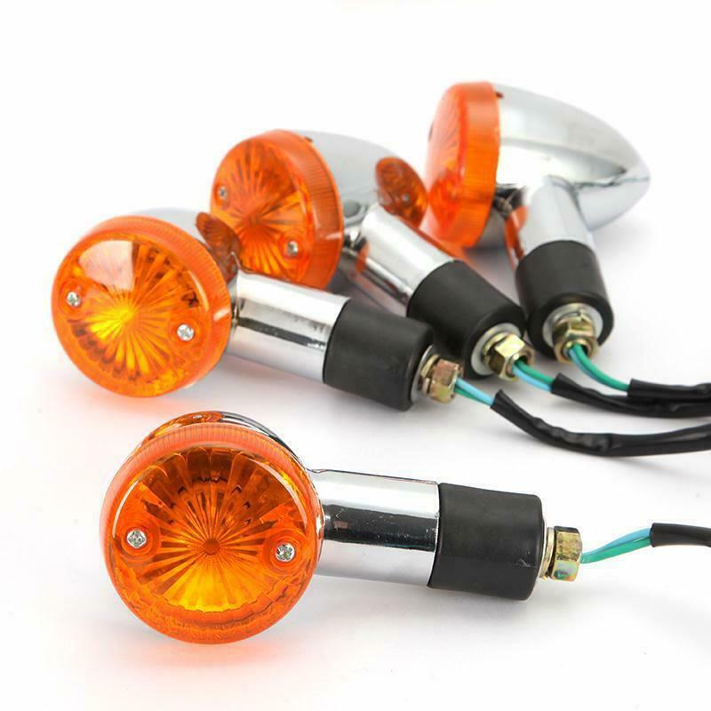 2x CHROME AMBER TURN Signals Lights for Kawasaki Vulcan VN 500 750 800 900 1600