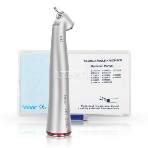 Dental 45°Push Button Electric Contra Angle Fiber Optic 1:4.2 increase Handpiece