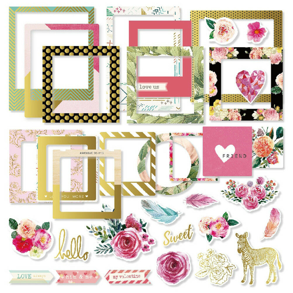 32pcs photo love flowers frames cardstock die cut for scrapbooking/photo deco XC
