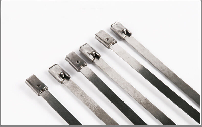 10pcs Stainless Steel Metal Cable Zip Tie Strap Locking Exhaust Pipe Header 8"