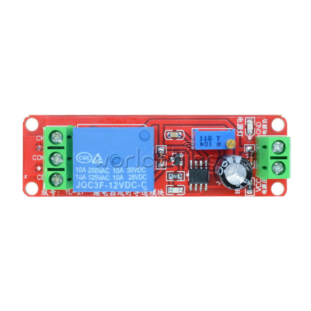 12V DC Conduction Delay Relay Shield Module NE555 Timing Turn-on Timer Switch