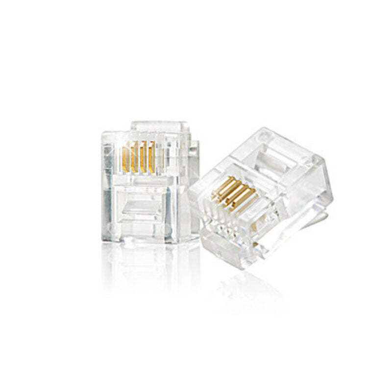 100 pcs RJ11 Modular Plugs 6P4C For Solid Connectors NEW ^SEDD