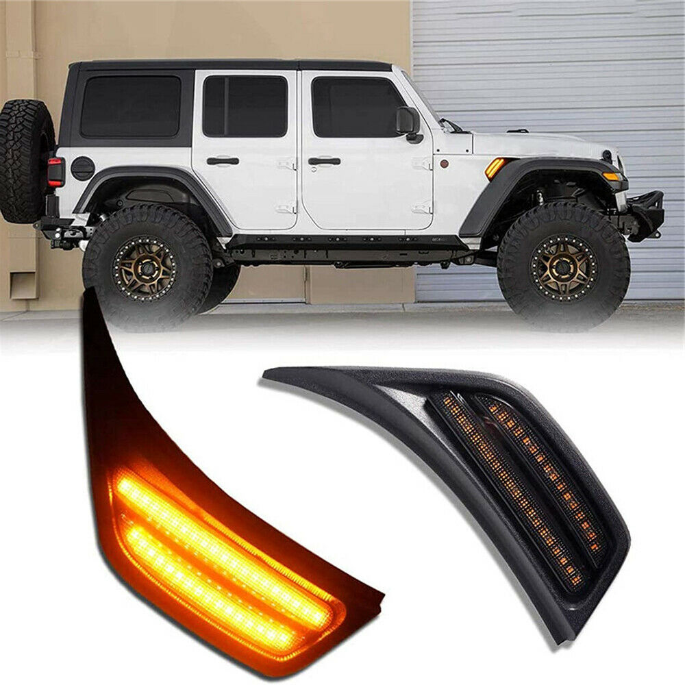 For 18-20 Jeep For Wrangler JL & Gladiator JT LED Front Fender Side Marker Light