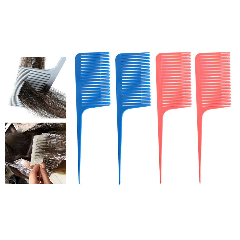 4pcs Plastic Weaving Highlighting Foiling Hair Comb for Dyeing Hair Combs