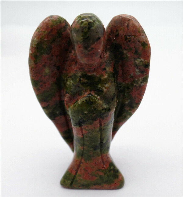 51x30x19mm Natural Unakite Jasper Carved Angel Statue Healing Decoration HH8111