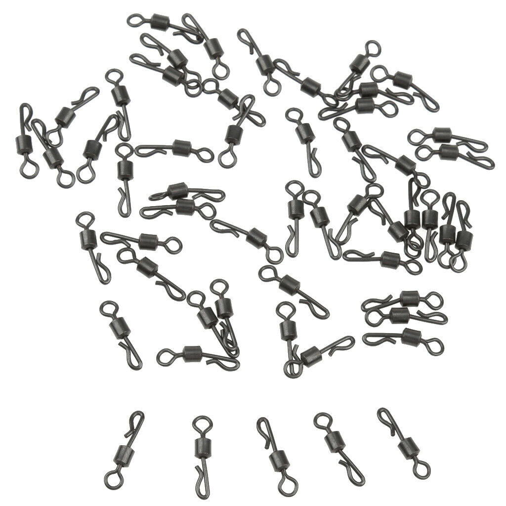 50pcs Fishing Connector Large Body Q-Shaped Quick Change Swivels, Fishing
