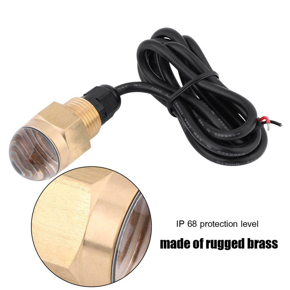Marine Drain Plug Light Boat 12V Brass Blue LED Underwater Lamp 1/2" NPT Yacht