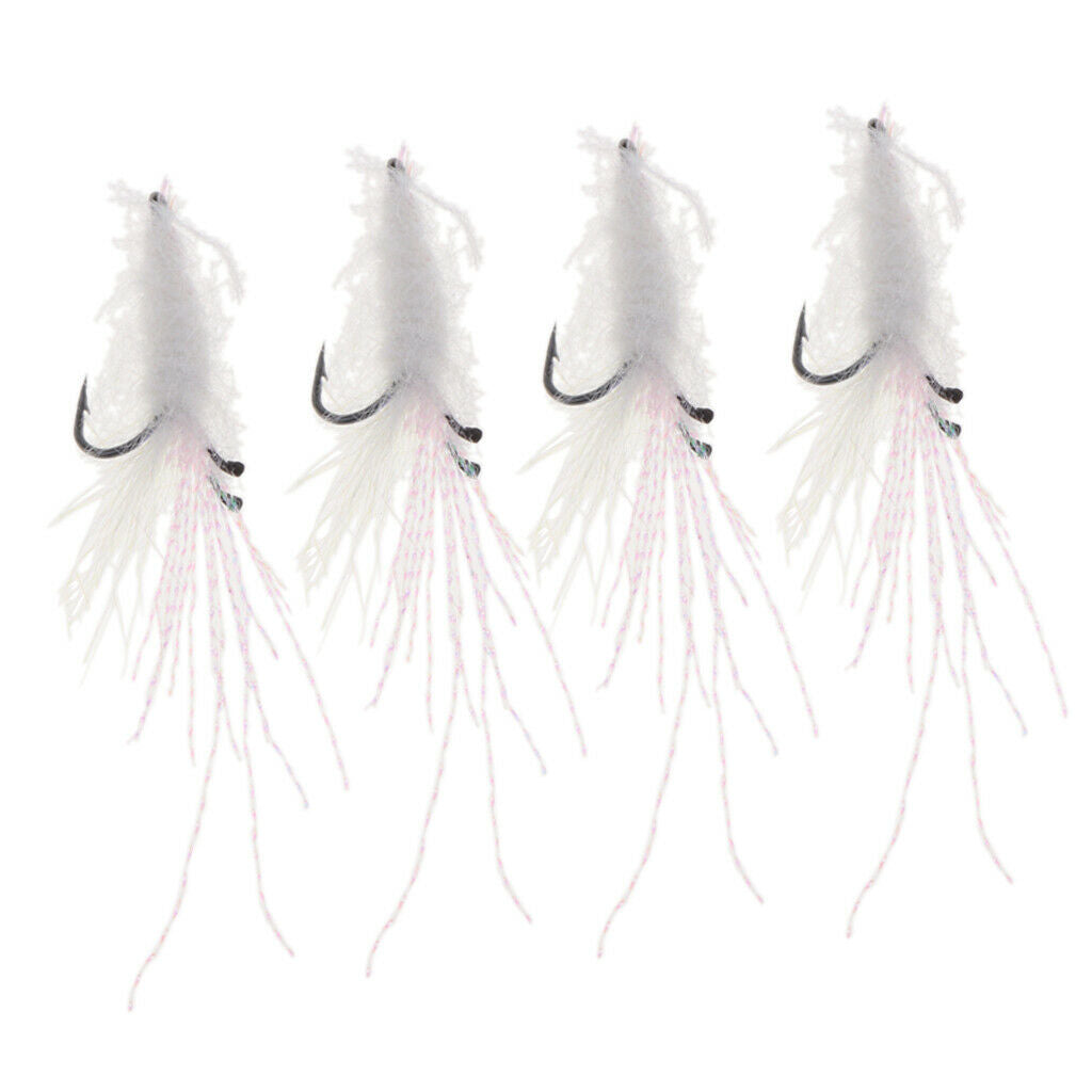 4 Packs Feather Bionic Flies Shrimp Bait, Fishing accessories, Lures Fishing