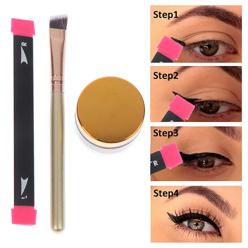 3Pcs/Set Makeup Stamps Eyeliner Tool Wing Style Kitten Makeup Brush Cosme WLDFA