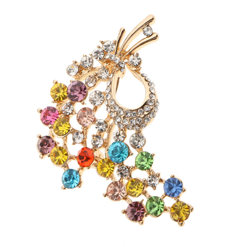 Colorful Rhinestone Crystal Flower Broach Brooch Pin Wedding Bridal Corsage