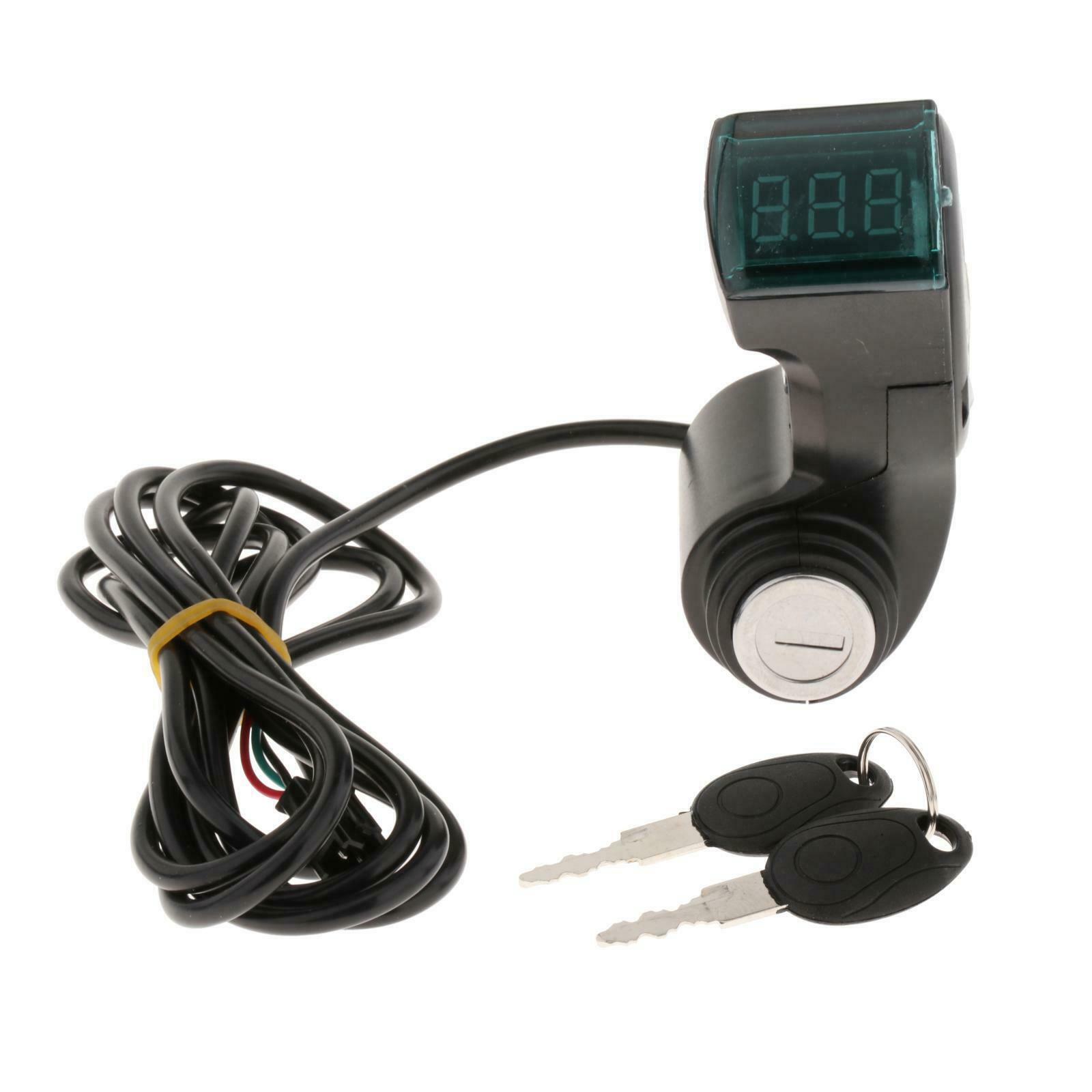1pc Universal E-Bike Thumb Throttle LED Digital Battery Voltage Display Power