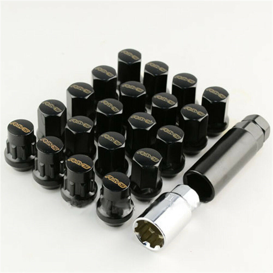 20PCS Alloy Steel M12 X1.5 Racing Car Modified Black Anti-theft Wheel Nuts Screw