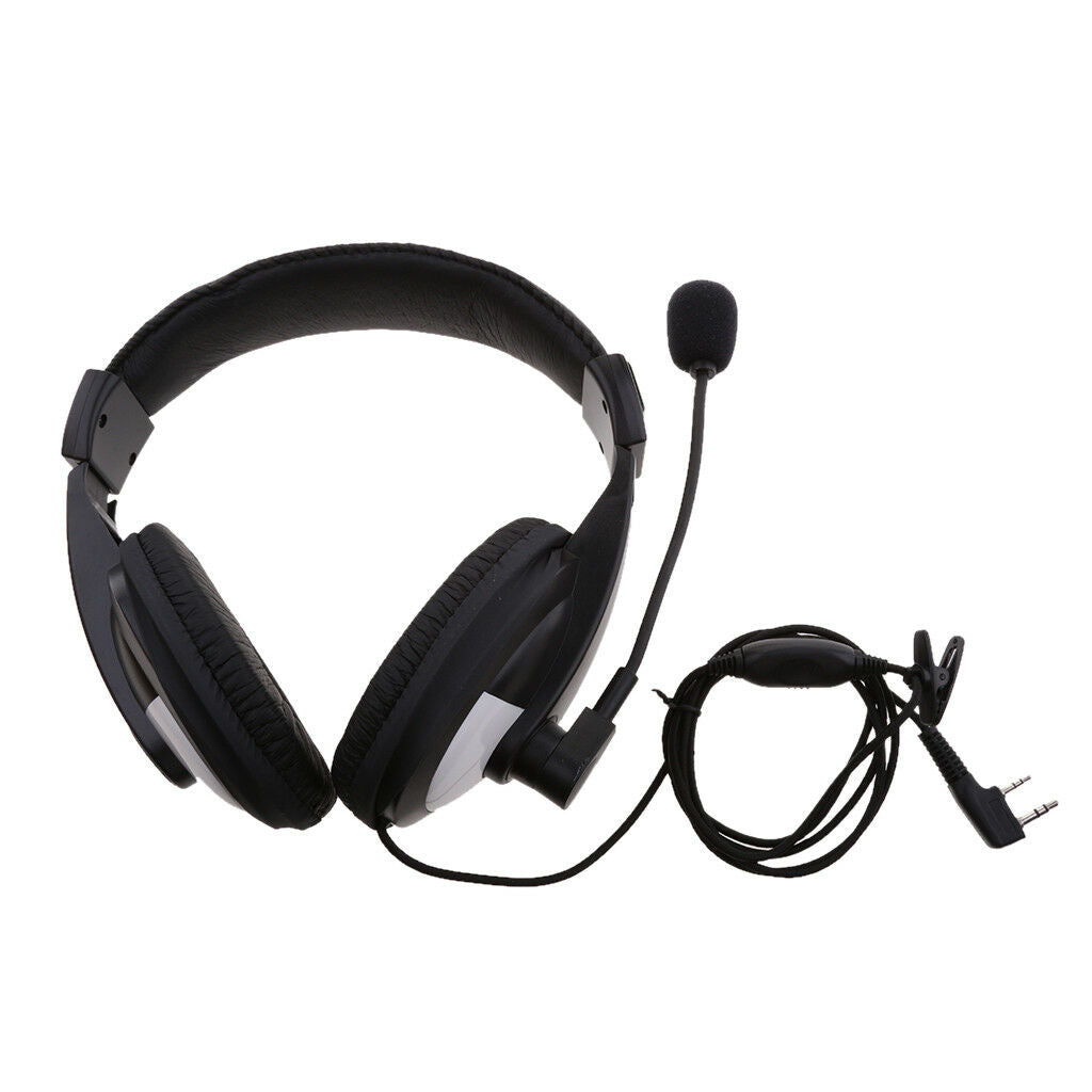2 Pin Overhead Earpiece Headset with Mic PPT for BAOFENG Kenwood Puxing