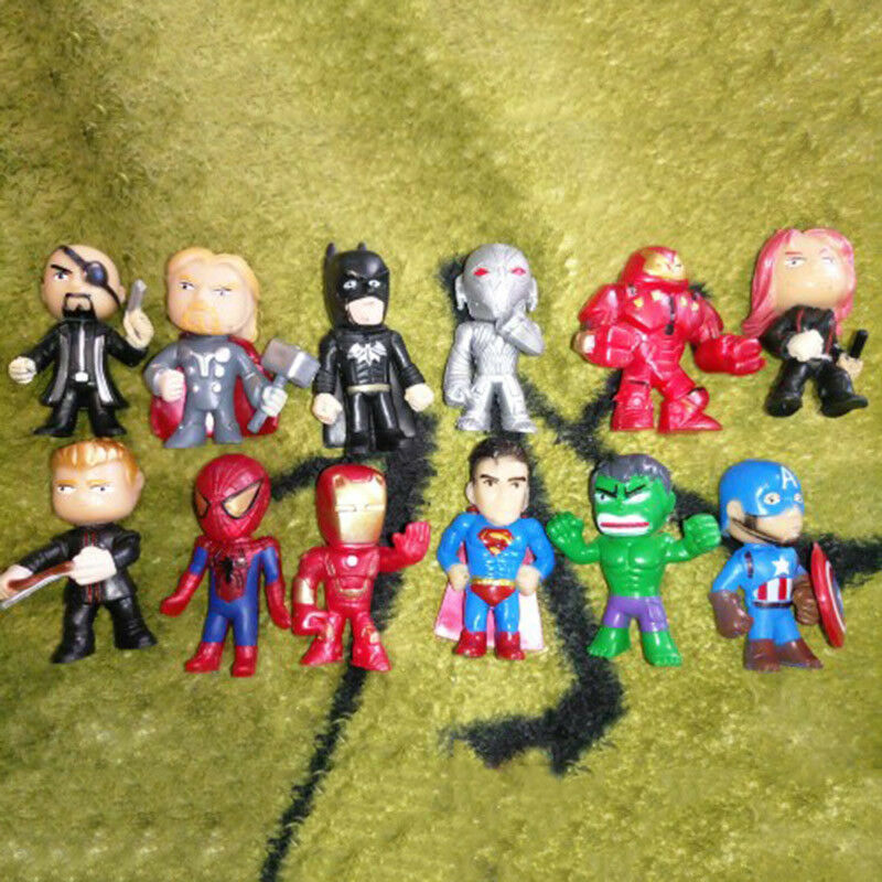 12Pcs The Avengers Super Man Figures Mini PVC Toys for Boys Girls Xmas