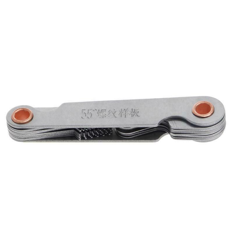 2 Pcs Stainless Steel Metric Screw Pitch 60+55 Degree Thread Measuring Gauge