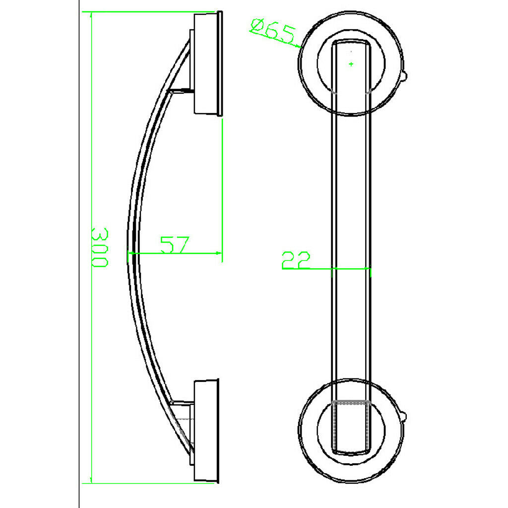 Heavy Duty Safety Bathroom Shower Bath Tub Wall Suction Cup Grab Bar Rail - 30cm