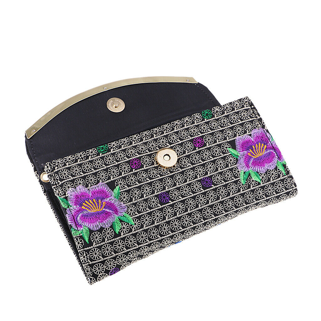 Embroidery Travel Shoulder Bag Double Faced Flower Handmade Women Bags A Purple