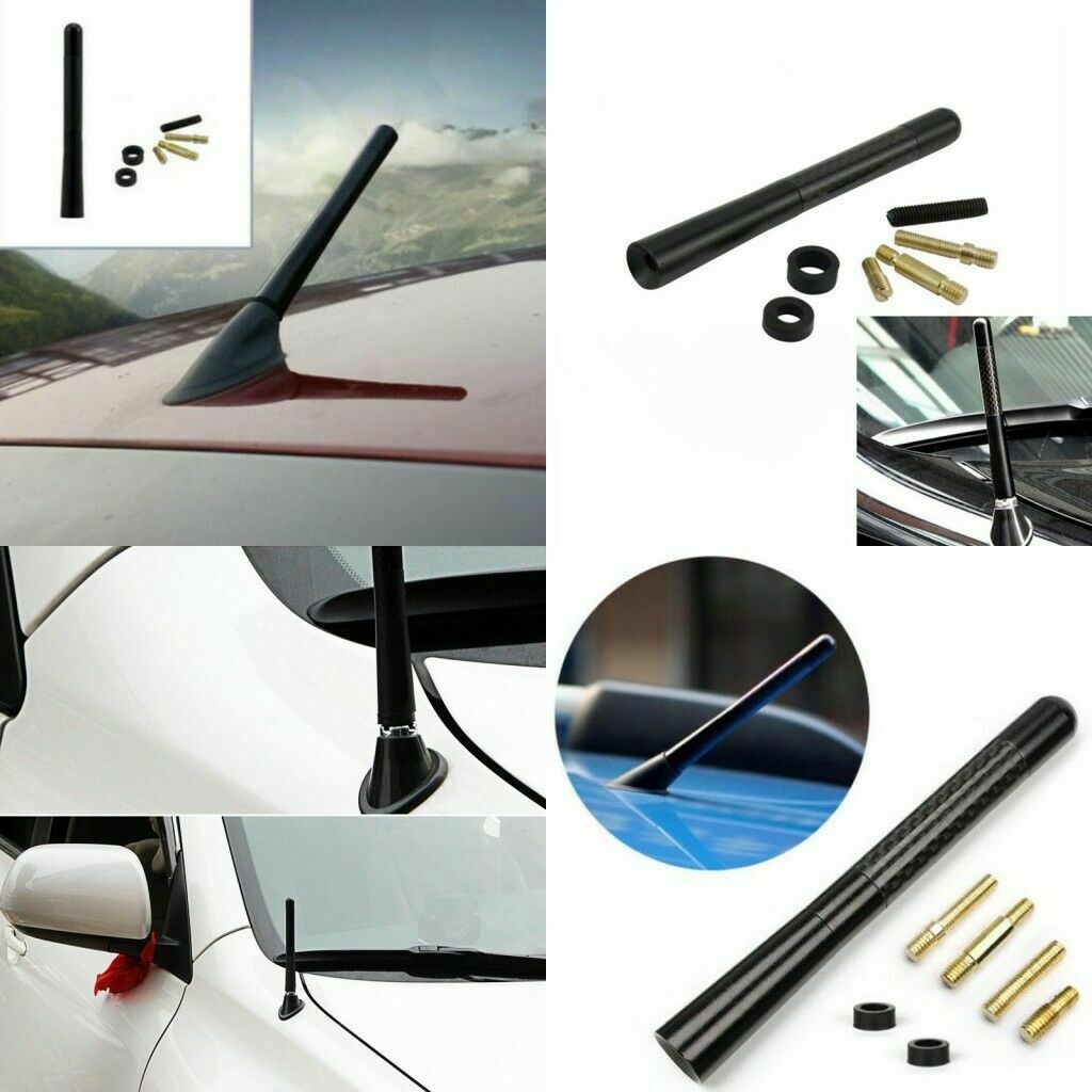 Universal Car Aerial Antenna 4.7"Auto Aluminum Alloy Carbon Fiber FM AM Radio US