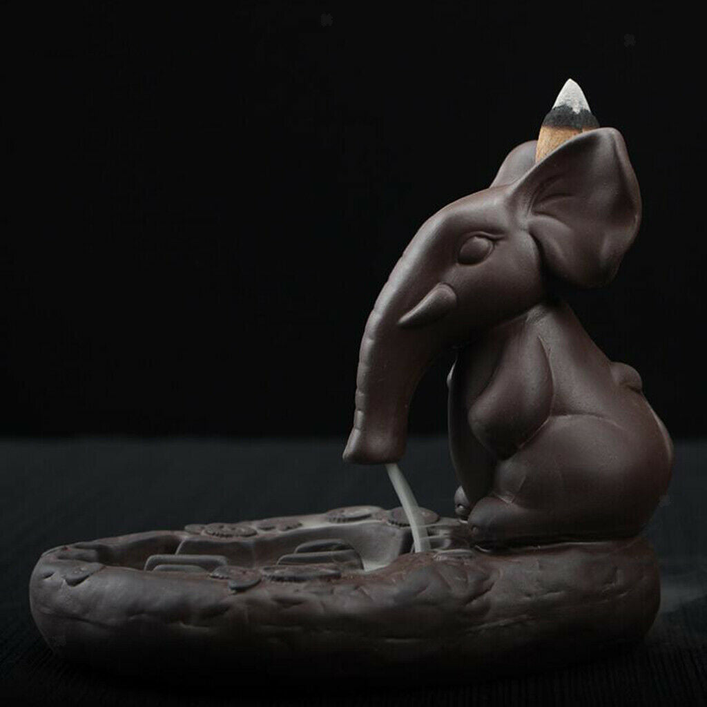Porcelain Backflow Ceramic Incense Burner Smoke Tower Fragrance Elephant #8