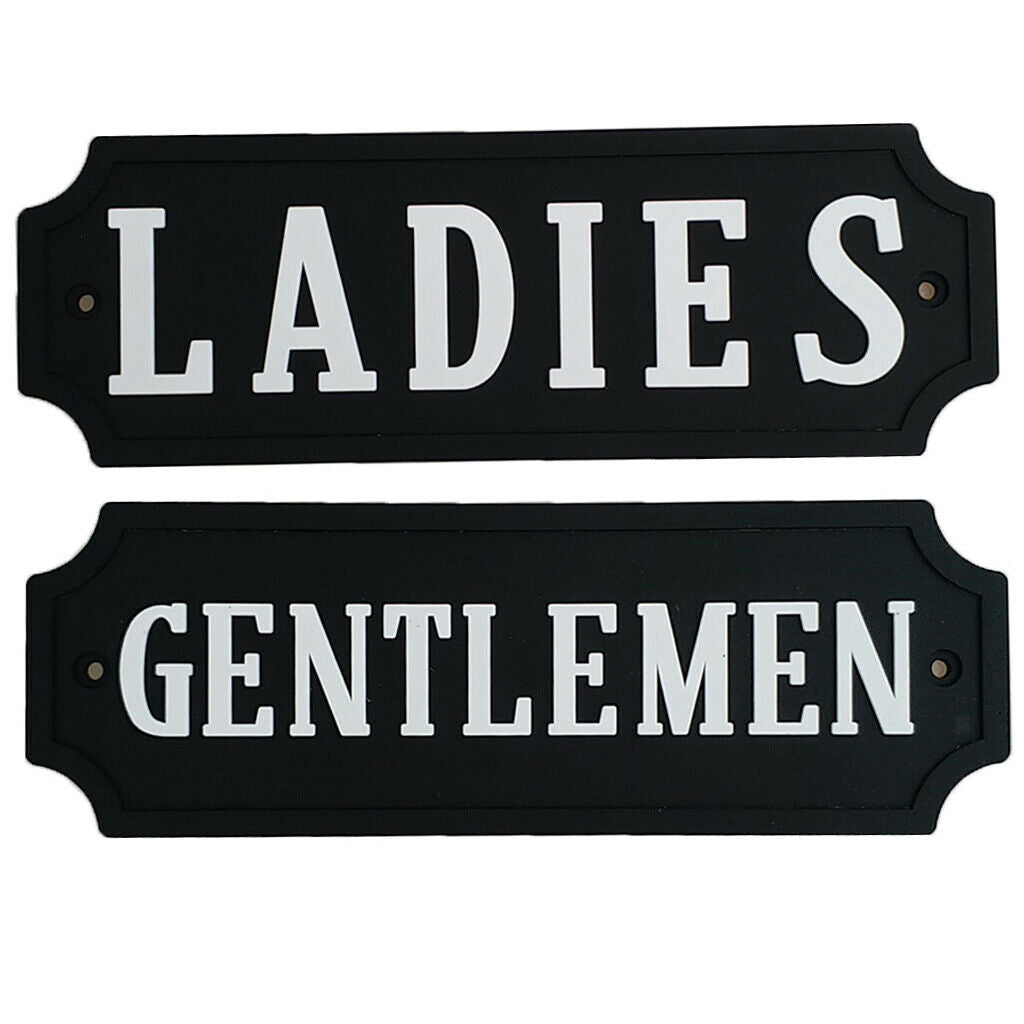 2pcs PVC Rubber Door Sign Wall Plaques for LADIES GENTLEMAN Toilet Bathroom