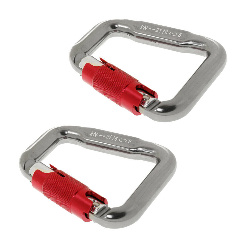 2 Packs Outdoor Climbing  Paragliding Equipment - 21KN Auto Locking Carabiner