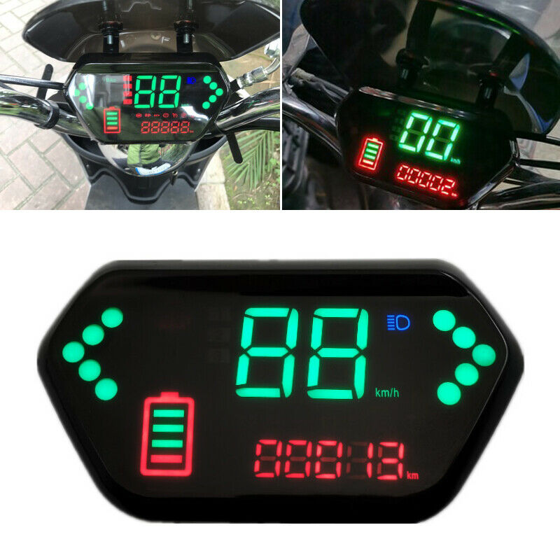 48V/60V/72V Electric Scooter LED Display Instrument + Bracket Speed Indicator