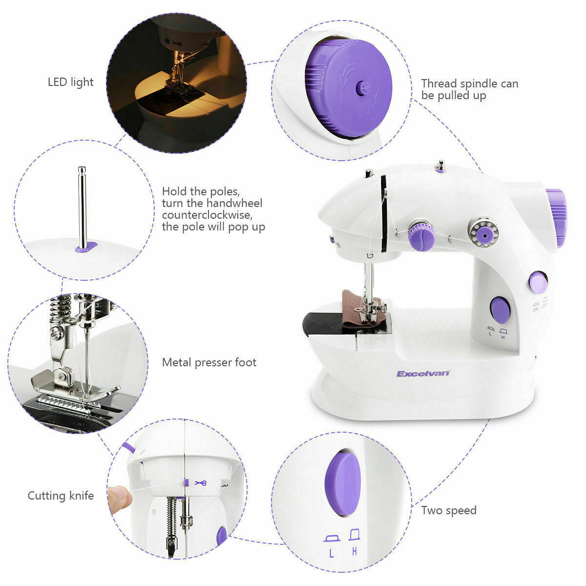 2020 Desktop Sewing Machine Mini Electric Portable Hand Held Double Speed
