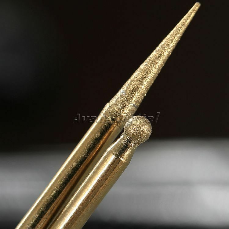 30Pcs Titanium Coated Diamond Burrs Points Head Set Die Grinders Rotary Tools