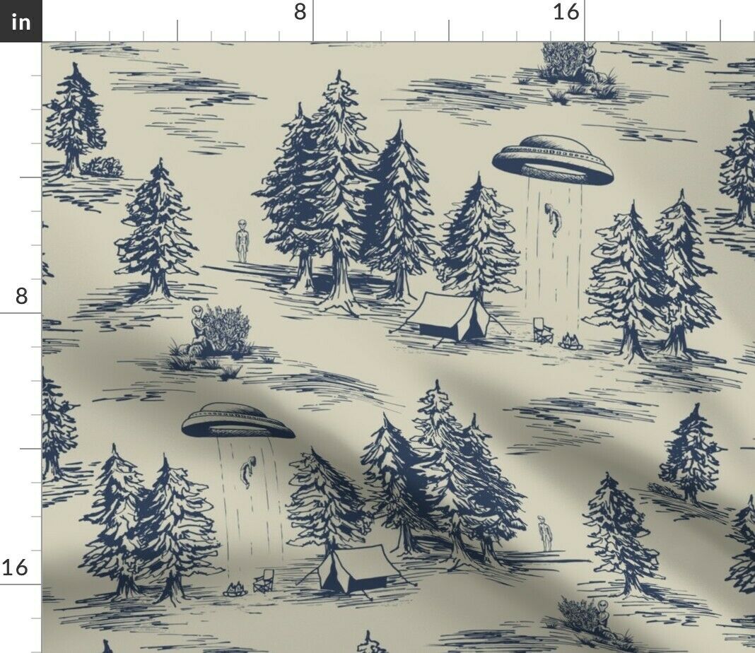 Cloth Placemats Unique Funny Space Alien Aliens Toile Set of 2