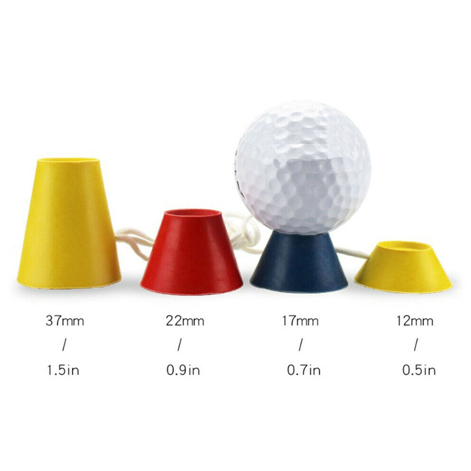 12pcs Rubber Winter Golf Tees Stringed Pyramid Tee Training Aids Equipment
