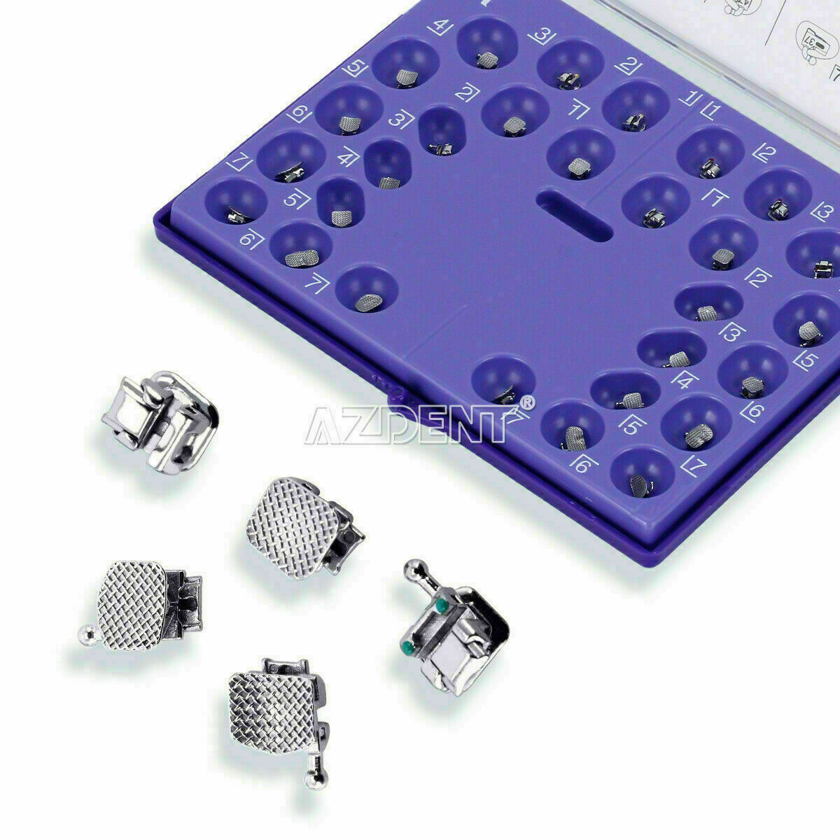 10Box Dental Orthodontic Passive Self Ligating Brackets MBT022 3 4 5 Hook AZDENT