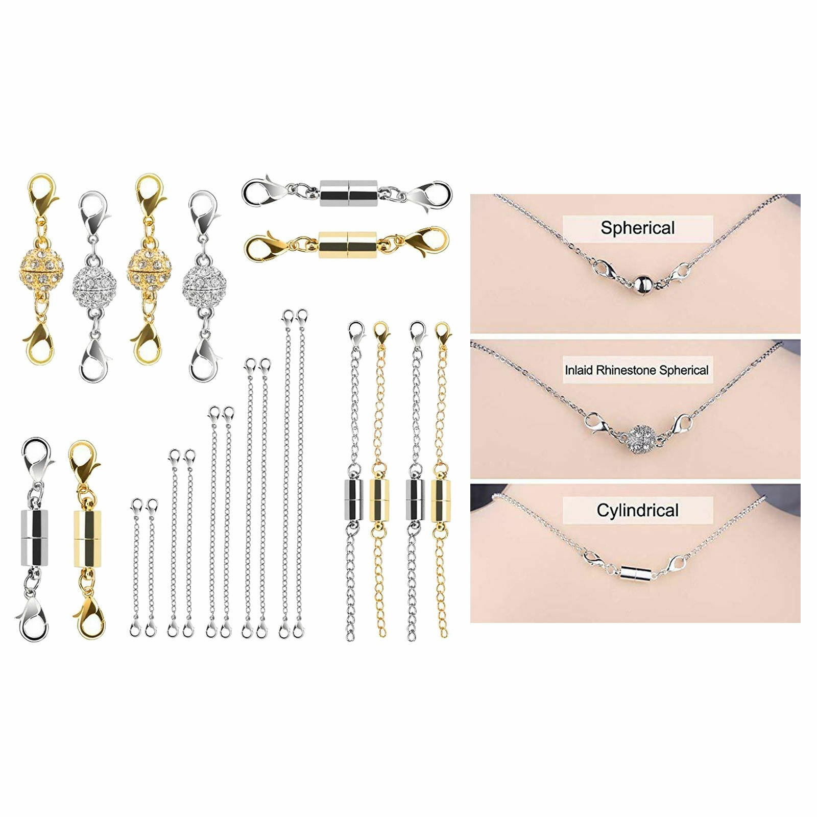 22 Pcs Magnetic Clasp Built-in Necklace Clasp Set for Anklets Crafts Bracelet