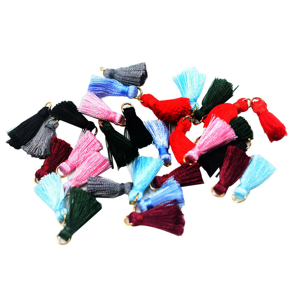 30x 23mm Handmade Silk Tassels Decoration Pendant Key Chains Bag Accessories