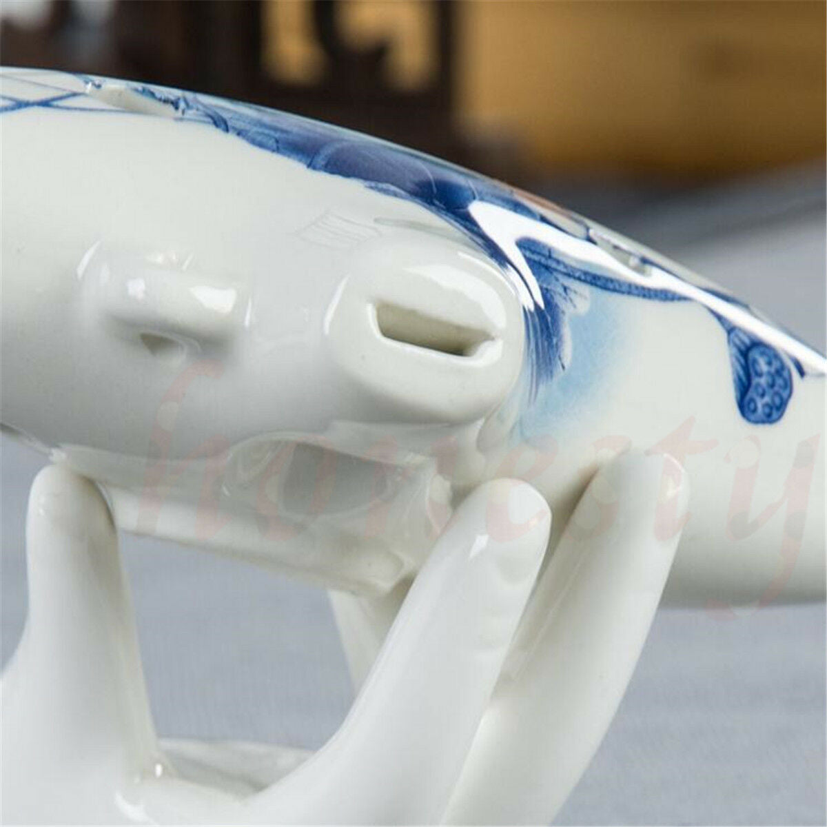 1PC Ocarina White Ceramic Hand Holder Support Stand For 6 Holes 12 Holes Flute