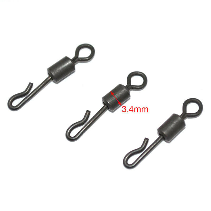 25Pcs Q-Shaped Quick Change Rolling Swivels Fishing Terminal Tackle Acces.l8